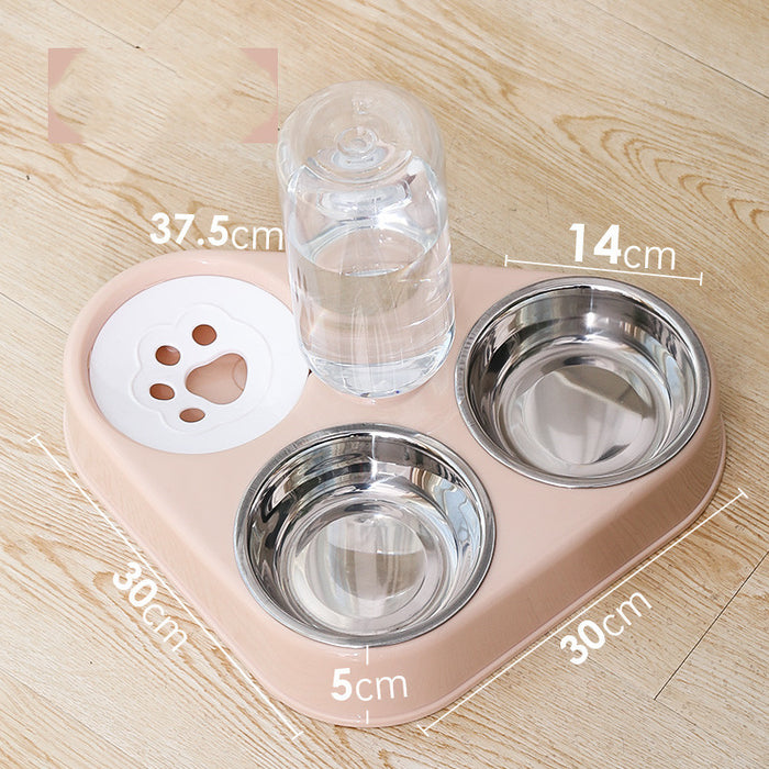 Double Dog Bowl with Automatic Water Dispenser